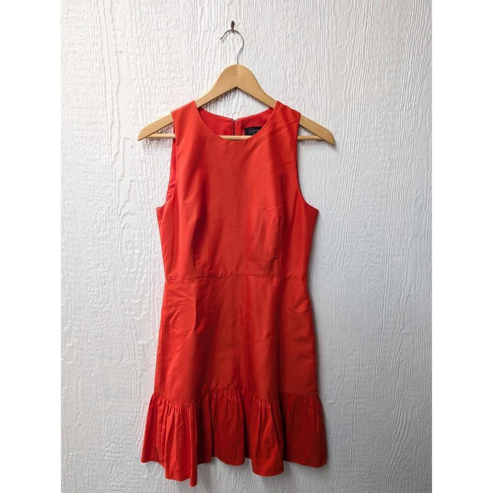 J Crew Red Cotton Silk Sleeveless Dress Bow Holiday Party Cocktail Christmas 4
